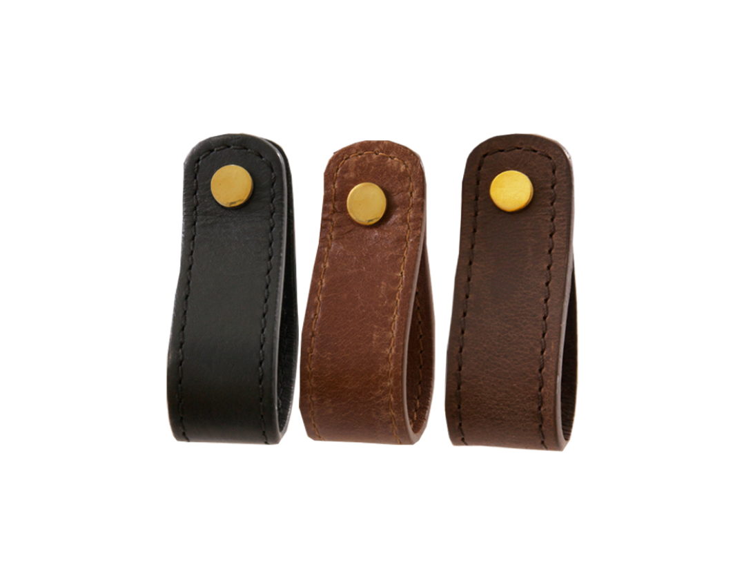 Flat leather handles/loops (comes in 3 colors)