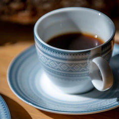 Mug with coffee bowl - 6.8 fl oz Cappucino BLUE, in gift box - MARIUS